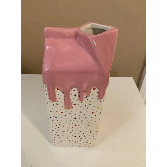 Disney Mickey Mouse Confetti Milk Carton Vase Ceramic 6”x3” - Picture 4 of 6